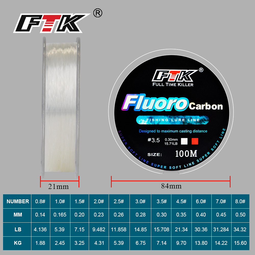 100M Fluorocarbon Coating Fish - огляд і ціна Fluorocarbon Line